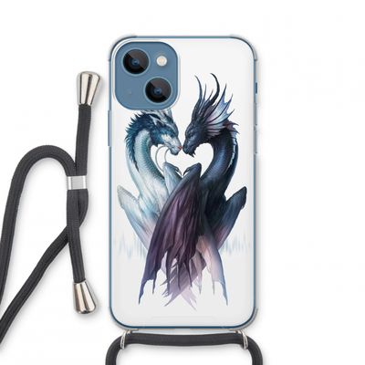 Yin Yang Dragons: iPhone 13 mini Transparant Hoesje met koord