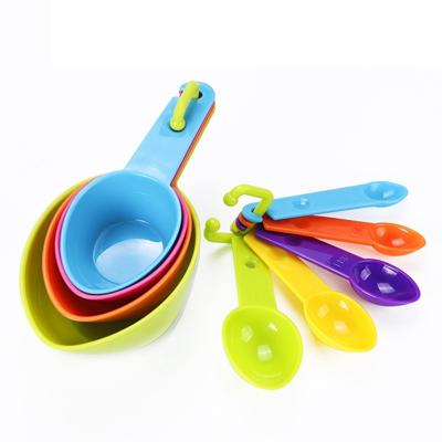kn7600 9 in 1 kleurrijke puntige kunststof meten lepel maatbeker bakken gereedschapsset