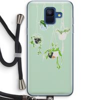 Hang In There: Samsung Galaxy A6 (2018) Transparant Hoesje met koord