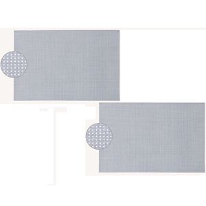 2x Rechthoekige placemats grijs/lila paars kunststof 45 x 30 cm