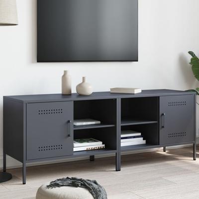 Tv-meubelen 2 st 68x39x50,5 cm staal antracietkleurig