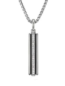 David Yurman pendentif Deco Incot pavé de diamants - Argent