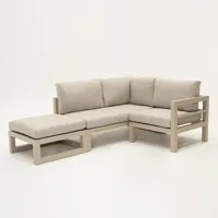 Grosso 2-zits bank L + hocker + hoek beige