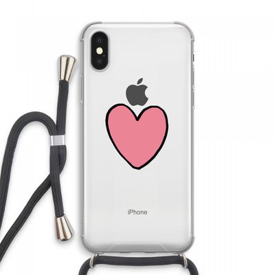 Hartje: iPhone XS Max Transparant Hoesje met koord