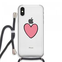Hartje: iPhone XS Max Transparant Hoesje met koord