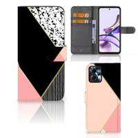 Motorola Moto G13 | G23 | Book Case | Zwart Roze Vormen