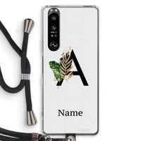 Charcoal Flora: Sony Xperia 1 III Transparant Hoesje met koord