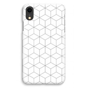 Zwart-witte kubussen: iPhone XR Volledig Geprint Hoesje