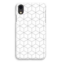 Zwart-witte kubussen: iPhone XR Volledig Geprint Hoesje