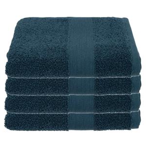 Atmosphera Badhanddoek - 4x - petrol blauw - 50 x 90 cm - katoen - 450 grams - luxe handdoek