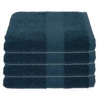 Atmosphera Badhanddoek - 4x - petrol blauw - 50 x 90 cm - katoen - 450 grams - luxe handdoek