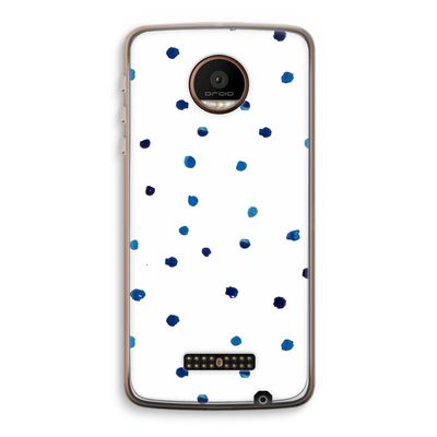 Blauwe stippen: Motorola Moto Z Force Transparant Hoesje
