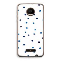 Blauwe stippen: Motorola Moto Z Force Transparant Hoesje