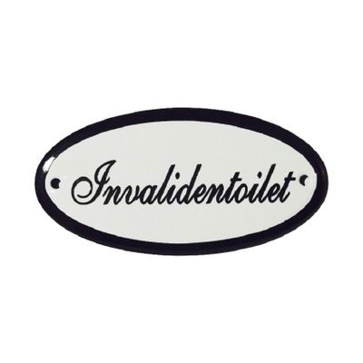 Deurbordje ovaal emaille Invalidentoilet