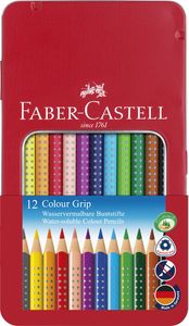 Faber Castell FC-112413 Kleurpotlood Faber-Castell GRIP Metalen Etui A 12 Stuks