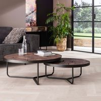 Salontafel 'Rosamund' Set van 2 stuks, Ø90cm - thumbnail