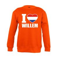 Oranje I love Willem sweater kinderen - thumbnail