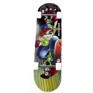 Black 8 hole skater boy skateboard junior - zwart