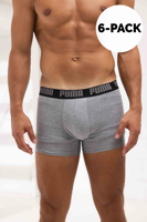 Puma Everyday Basic Boxershort Heren 6-Pack Grijs/Zwart - Maat XL - Kleur: ZwartGrijs | Soccerfanshop Puma Everyday Basic Boxershort Heren 6-Pack Grijs/Zwart - Maat XL - Kleur: ZwartGrijs | Soccerfanshop