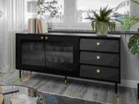 Dressoir AURALU 2 deuren 3 lades zwart