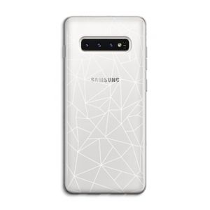 Geometrische lijnen wit: Samsung Galaxy S10 4G Transparant Hoesje