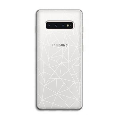Geometrische lijnen wit: Samsung Galaxy S10 4G Transparant Hoesje