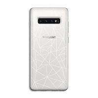 Geometrische lijnen wit: Samsung Galaxy S10 4G Transparant Hoesje