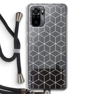 Zwart-witte kubussen: Xiaomi Redmi Note 10 Pro Transparant Hoesje met koord