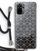 Zwart-witte kubussen: Xiaomi Redmi Note 10 Pro Transparant Hoesje met koord