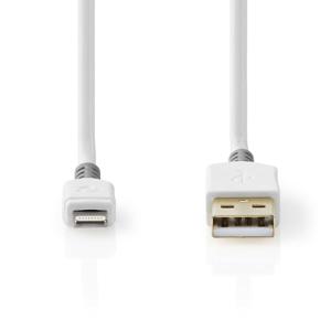 Nedis USB-kabel 2.0 Apple Lightning 8-pins - USB-A male wit 3m