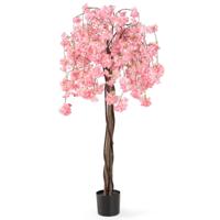 Kunstmatige Kersenbloesemboom in Plantenpot Kunstbloemenplant met Roze Bloemen 163 cm