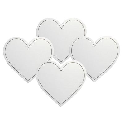 Hartvormige witte wenskaarten - 40x stuks - Bruiloft huwelijk uitnodigingen of bedankjes