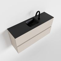Toiletmeubel Mondiaz Ada | 100 cm | Meubelkleur Linen | Lex wastafel Urban Midden | 1 kraangat