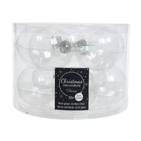 Transparante kerstversiering kerstballen glas 6 cm - thumbnail
