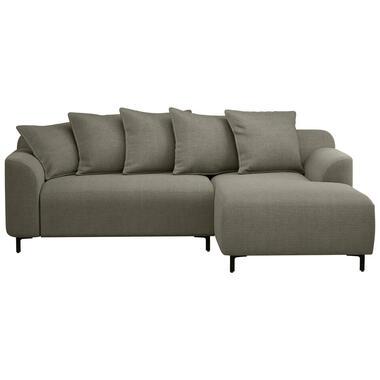 Bank Elsa met chaise longue rechts - stof Eden - mokka - Leen Bakker