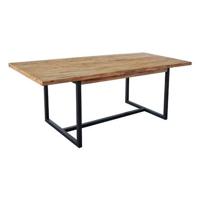 sweeek - Uitschuifbare eettafel 180-200cm, acaciahout en metaal,