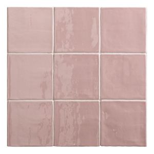 By Goof Oud Hollandse Witjes Wandtegel | 13x13 cm | Vintage | Glans Roze
