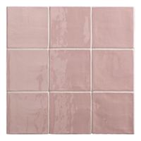By Goof Oud Hollandse Witjes Wandtegel | 13x13 cm | Vintage | Glans Roze