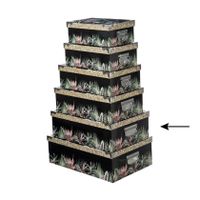 5Five Opbergdoos/box - zwart - L44 x B31 x H15 cm - Stevig karton - Junglebox   -