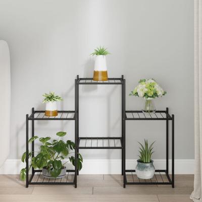 Bloemenstandaard 83x25x60 cm ijzer zwart