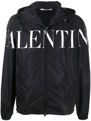 Valentino Garavani veste à capuche à logo imprimé - Noir