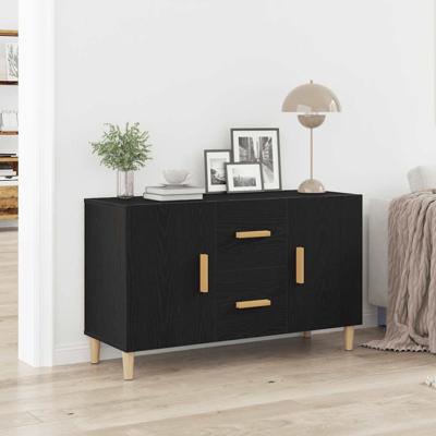Dressoir 100x36x60 cm spaanplaat zwart eikenkleurig