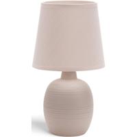 Stijlvolle LED Tafellamp Keramiek - Mat Bruin - E14 Fitting - 40W - Aigi Bomun