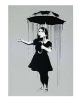 Nola Grey Rain Banksy Art Print 30x40cm - thumbnail