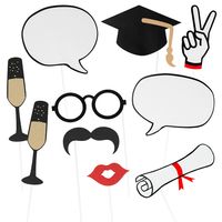 Foto/photo props 10-delig Geslaagd thema - papier - 23 tot 29 cm - Examenfeest photobooth   -