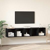 TV-kast set 2 pcs Zwart eiken 37 x 37 x 142.5 cm Bewerkt hout