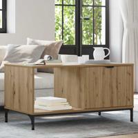 Salontafel artisanaal eikenkleurig 90 x 49 x 46 cm Bewerkt hout