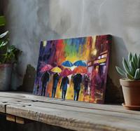 Geschilderde parasols Canvas schilderij mensen