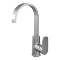 Brauer Brushed - Edition Wastafelmengkraan opbouw - hoog - draaibaar - platte uitloop - model C - PVD - geborsteld RVS 5-NG-003-S1