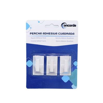 Concorde Badkamer ophanghaakjes - 6x stuks - kunststof - wit - zelfklevend
